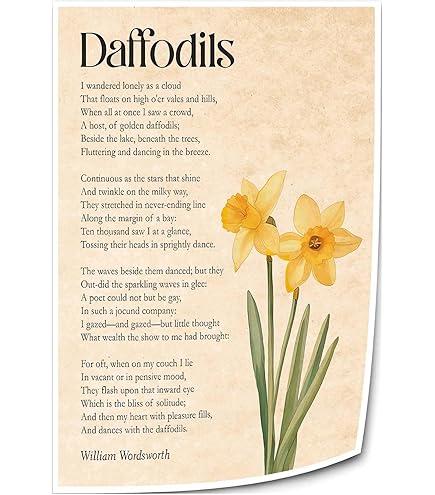 Amazon.com: Golden Daffodils William Wordsworth Inspirational